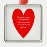 love-means-never-having-to say-youre-sorry-since christmas ornaments