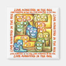 Love Monsters In The Box Refrigerator Magnets