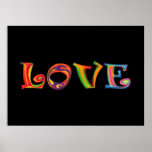 Love Multicolour Oil Pastel Poster posters