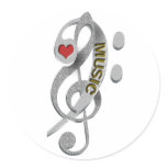 Love Music Clef Sculpture stickers