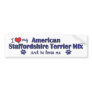 Love My Amer. Staffordshire Terrier Mix (Male Dog) Bumper Stickers
