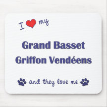 Love My Grand Basset Griffon Vendeens (Multi Dogs) Mouse Pads