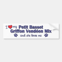 Love My Petit Basset Griffon Vendeen Mix (Female) Bumper Sticker