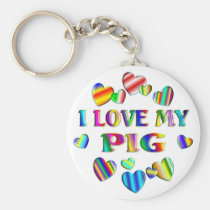Love My Pig keychains