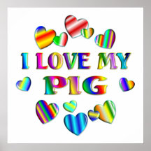 Love My Pig Poster