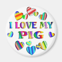 Love My Pig Refrigerator Magnet