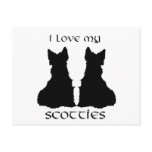 Love My Scotties Silhouette Post Cards
