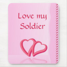 Love My Soldier Miltary Hearts Mousepad