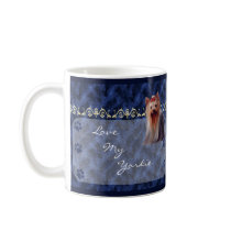 Love my Yorkie Yorkshire Terrier Pawprint Mug  -bl