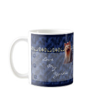 Love my Yorkie Yorkshire Terrier Pawprint Mug  bl2