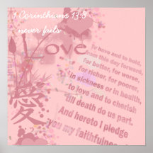 Love Never Fails Collage Wedding Vows Posters