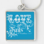 Love Never Fails I Corinthians 13:8 Key Chain