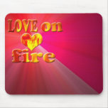 Love on fire mousepad
