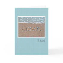 Love on the beach greeting cards
