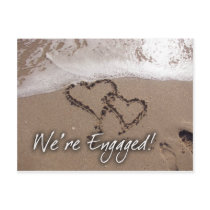 Love on the beach engagement card postcard