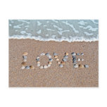 Love on the beach post card