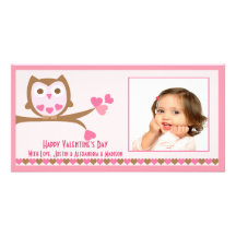 Love Owl Valentine's Day Photo Card