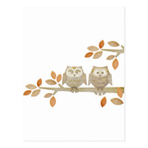 Love Owls in Tree Postcard