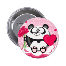 Love panda from the circle series pin
