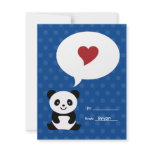 Love Panda Kids Valentine Card invitations