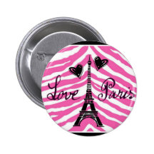 LOVE PARIS PINK ZEBRA EIFFEL TOWER HEART PRINT