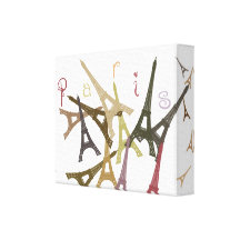Love Paris Wrapped Canvas Gift Canvas Print
