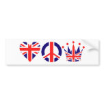 Love Peace Crown bumper stickers