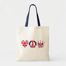 Love Peace Crown Tote Bag