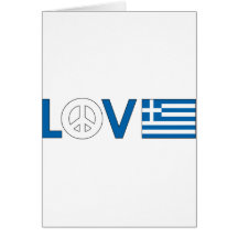 Love Peace Greece Greeting Cards