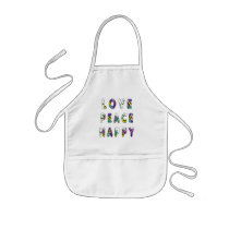 Love Peace Happy Flowers Aprons