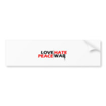 Love Peace Hate War Bumper Sticker