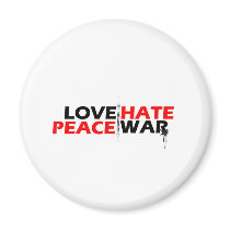Love Peace Hate War Refrigerator Magnets