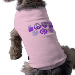 Love Peace Hippie Flowers Tees Purple pet clothing