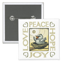 Love, Peace, Hope, Joy Pins