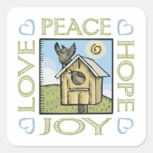 Love, Peace, Hope, Joy Sticker