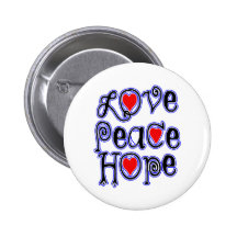 love peace hope pins