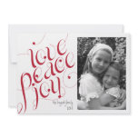 Love Peace Joy Holiday Photo Greeting invitations