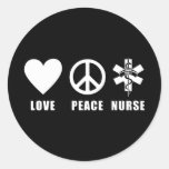 Love Peace Nurse Stickers