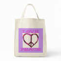 LOVE PEACE PURPLE MARKET BAG