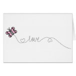 love pink butterfly greeting card