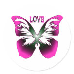LOVE - PINK BUTTERFLY DESIGN stickers