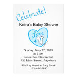 Love Plus One Baby Boy Shower Invitation