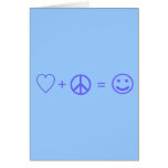 Love plus Peace equals Happiness Greeting Cards