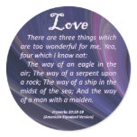 Love Proverbs 30-18 Stickers