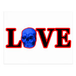 Love Red Skull Blue The MUSEUM Zazzle Gifts Post Cards