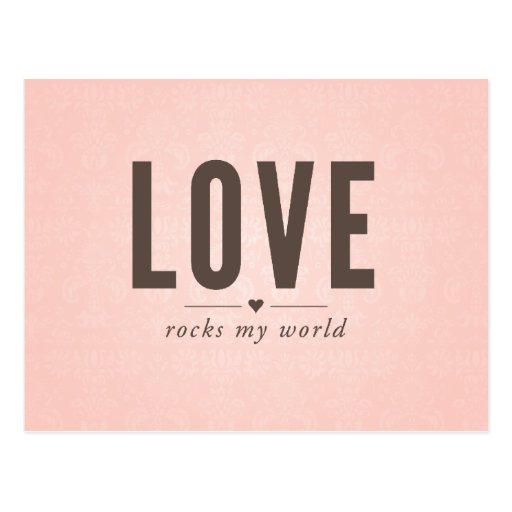 Love Rocks My World Vintage Postcard