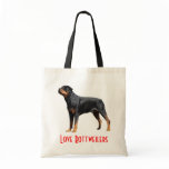 Love Rottweilers Puppy Dog Canvas Totebag