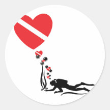 Love SCUBA Stickers
