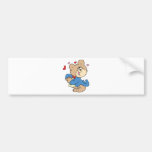 love sick boy teddy bear design bumper stickers