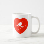 Love Skiing Red Heart Coffee Mug